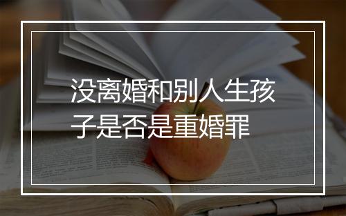 没离婚和别人生孩子是否是重婚罪