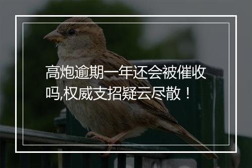 高炮逾期一年还会被催收吗,权威支招疑云尽散！
