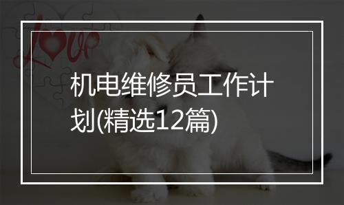 机电维修员工作计划(精选12篇)