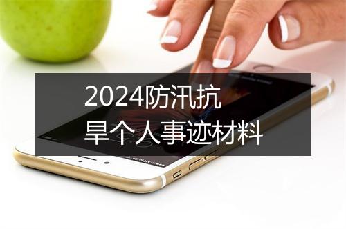 2024防汛抗旱个人事迹材料