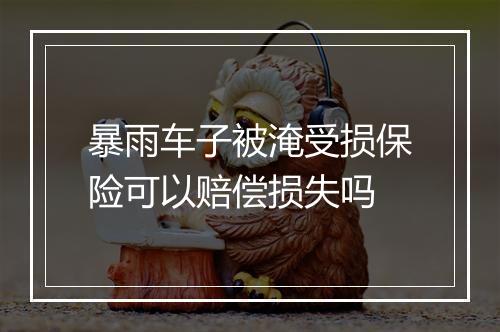 暴雨车子被淹受损保险可以赔偿损失吗