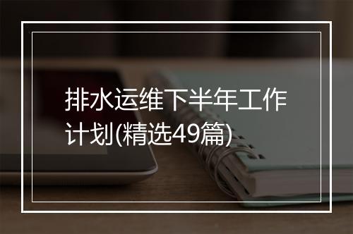 排水运维下半年工作计划(精选49篇)