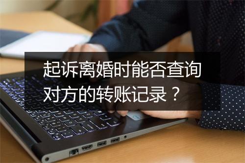 起诉离婚时能否查询对方的转账记录？