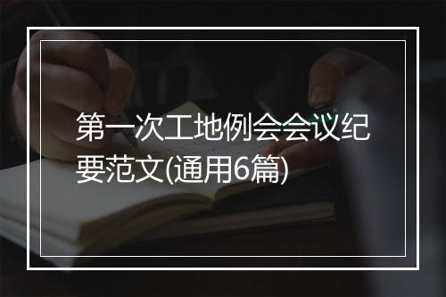 第一次工地例会会议纪要范文(通用6篇)