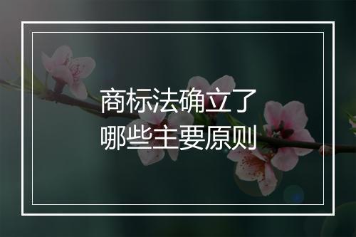 商标法确立了哪些主要原则