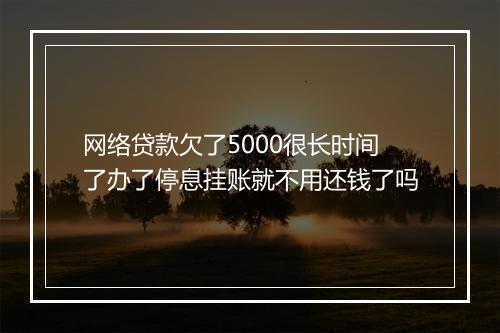 网络贷款欠了5000很长时间了办了停息挂账就不用还钱了吗