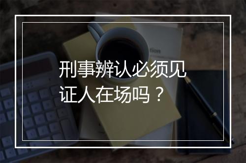 刑事辨认必须见证人在场吗？