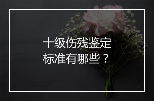 十级伤残鉴定标准有哪些？