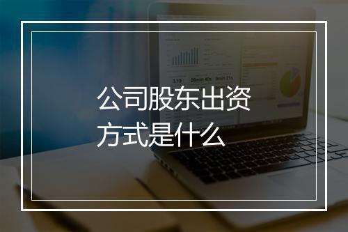 公司股东出资方式是什么