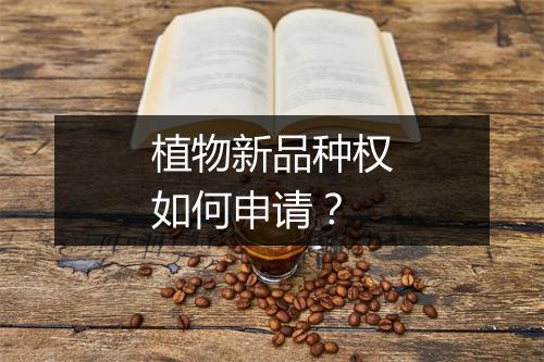 植物新品种权如何申请？