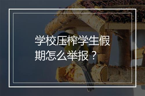 学校压榨学生假期怎么举报？
