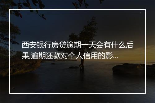 西安银行房贷逾期一天会有什么后果,逾期还款对个人信用的影响