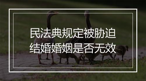民法典规定被胁迫结婚婚姻是否无效