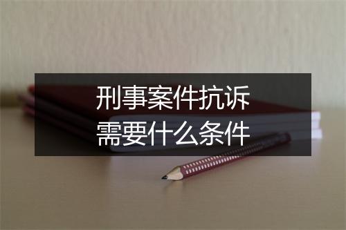 刑事案件抗诉需要什么条件