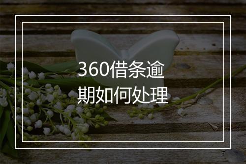 360借条逾期如何处理