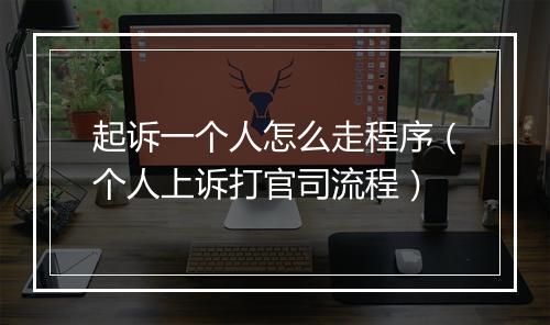 起诉一个人怎么走程序（个人上诉打官司流程）