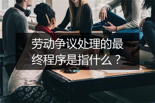 劳动争议处理的最终程序是指什么？