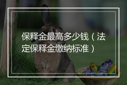 保释金最高多少钱（法定保释金缴纳标准）