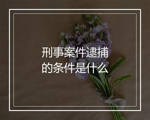 刑事案件逮捕的条件是什么