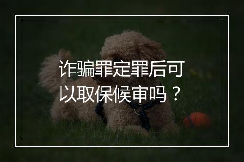 诈骗罪定罪后可以取保候审吗？