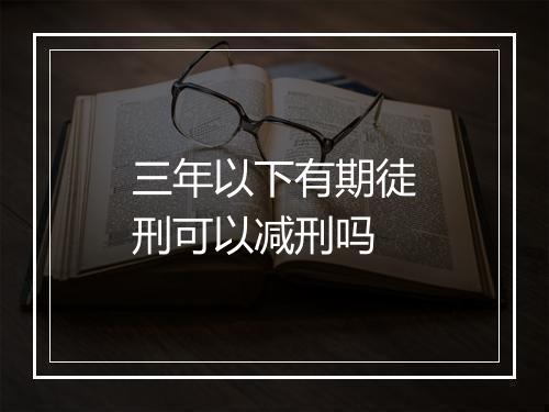 三年以下有期徒刑可以减刑吗