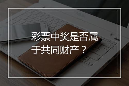 彩票中奖是否属于共同财产？