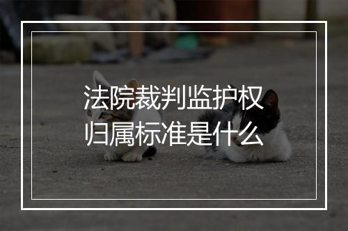 法院裁判监护权归属标准是什么