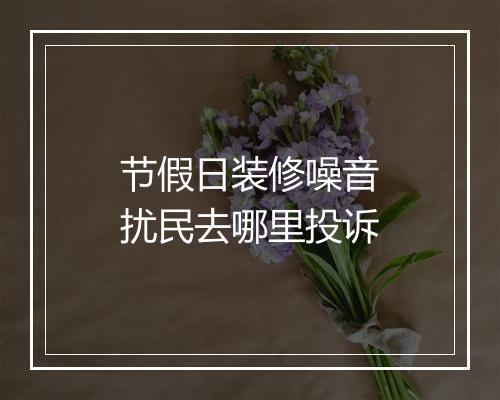 节假日装修噪音扰民去哪里投诉