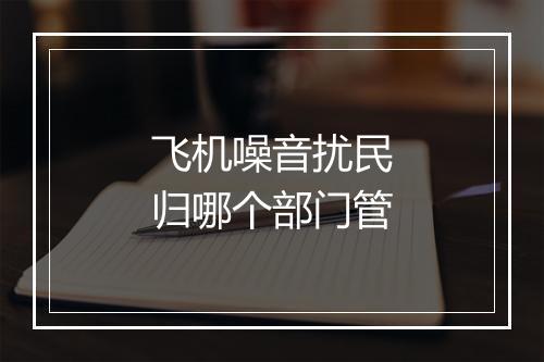 飞机噪音扰民归哪个部门管