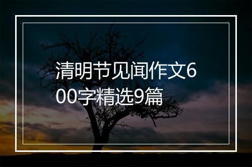 清明节见闻作文600字精选9篇
