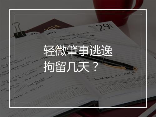 轻微肇事逃逸拘留几天？