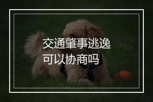 交通肇事逃逸可以协商吗