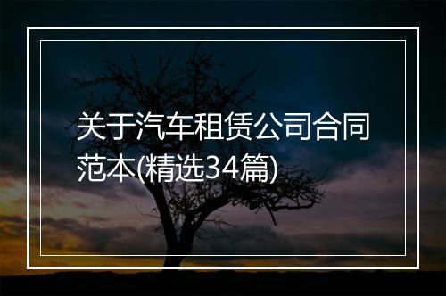 关于汽车租赁公司合同范本(精选34篇)