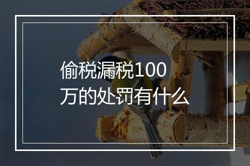 偷税漏税100万的处罚有什么