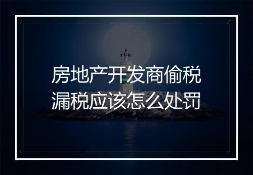 房地产开发商偷税漏税应该怎么处罚