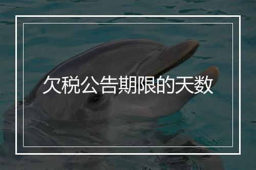 欠税公告期限的天数