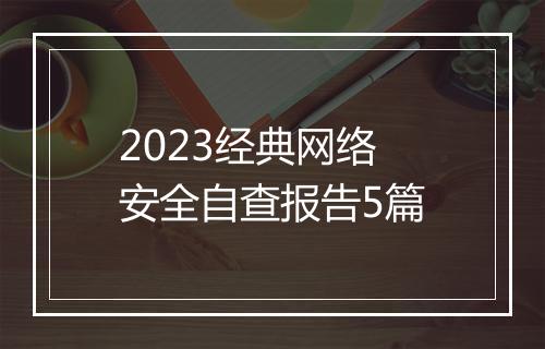 2023经典网络安全自查报告5篇