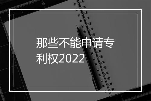 那些不能申请专利权2022