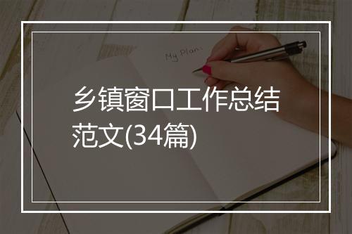乡镇窗口工作总结范文(34篇)