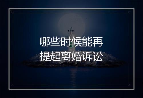 哪些时候能再提起离婚诉讼
