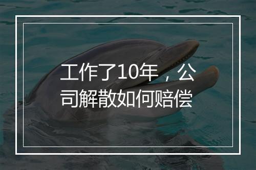 工作了10年，公司解散如何赔偿