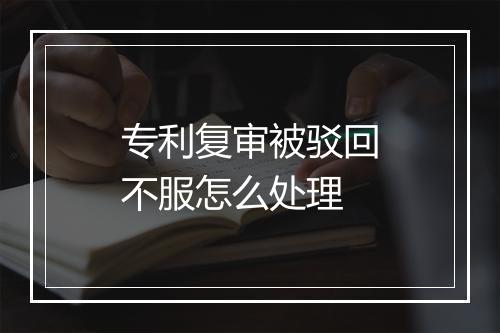 专利复审被驳回不服怎么处理