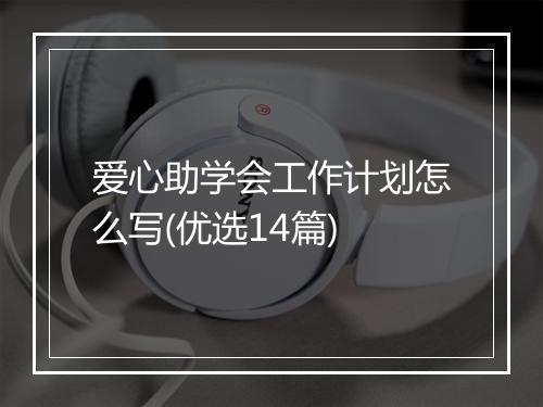 爱心助学会工作计划怎么写(优选14篇)