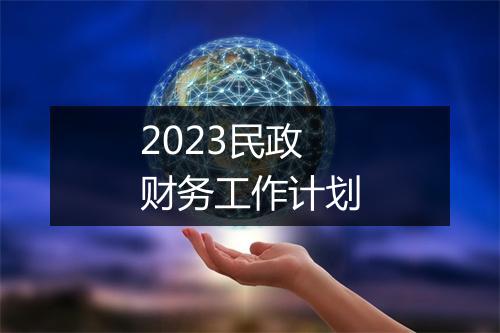 2023民政财务工作计划