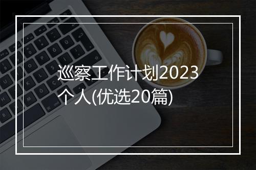 巡察工作计划2023个人(优选20篇)