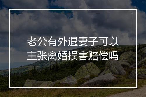 老公有外遇妻子可以主张离婚损害赔偿吗