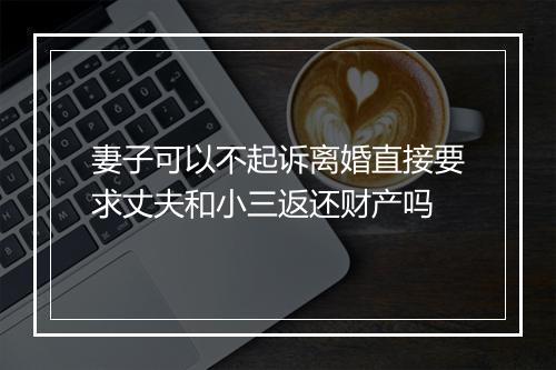 妻子可以不起诉离婚直接要求丈夫和小三返还财产吗