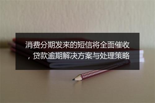消费分期发来的短信将全面催收，贷款逾期解决方案与处理策略
