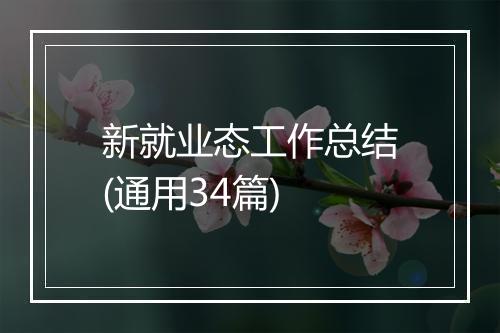 新就业态工作总结(通用34篇)