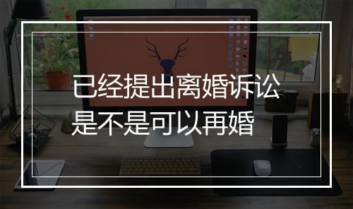 已经提出离婚诉讼是不是可以再婚